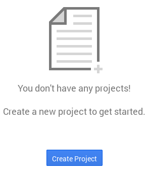 Google Drive app "create project" screen