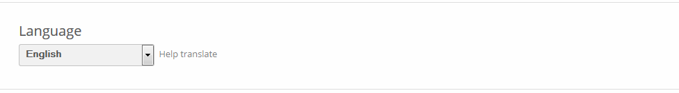 screenshot of language dropdown selector