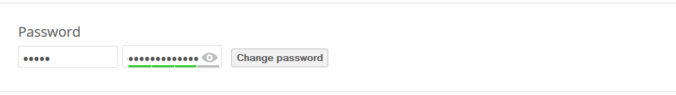 screenshot of password management form